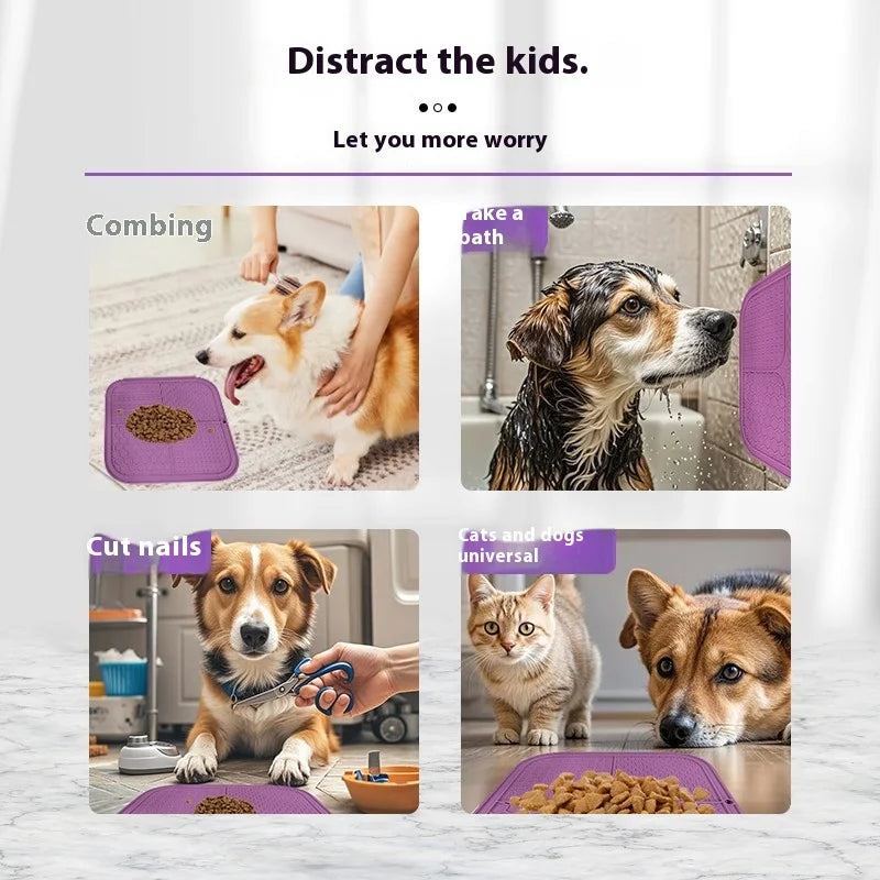 Premium Silicone Lick Mat for Dogs and Cats - Anxiety Relief & Slow Feeder with Suction Cup