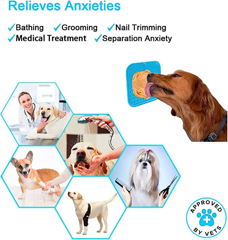 Premium Silicone Lick Mat for Dogs and Cats - Anxiety Relief & Slow Feeder with Suction Cup