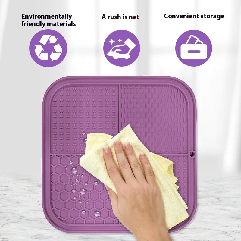 Premium Silicone Lick Mat for Dogs and Cats - Anxiety Relief & Slow Feeder with Suction Cup